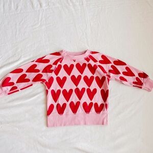 Hanna Andersson Valentines Print Sweatshirt In French Terry 3T NWOT